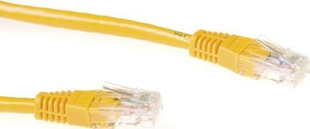 Cavo patch U/UTP CAT6A giallo ACT da 1 metro con connettori RJ45. Cat6a u/utp giallo 100 m (IB4101)