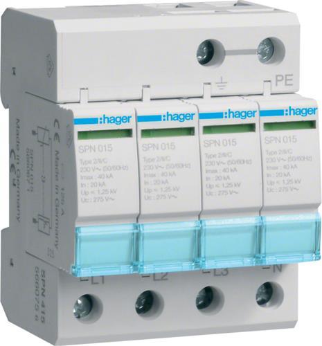Hager SPN415 C-type 4P 4Modul(e) Stromunterbrecher (SPN415)