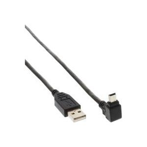 INLINE - Cavo USB - Da USB (M) dritto a mini-USB tipo B (M) angolato - USB 2.0 - 3 m - nero