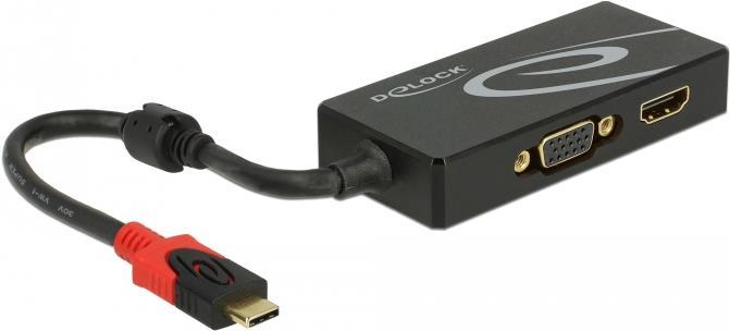 Delock Splitter USB di tipo C (modalit DP Alt) 1 x HDMI 1 x uscita VGA