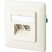 BTR E-DAT design 8/8(8) UP - Anschlussdose, unterputz - RJ-45 X 2 - Pearl White, RAL 1013