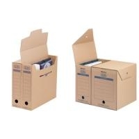 ELBA Archiv-Schachtel tric System, naturbraun, mit Greifloch Verschlusslasche - Archivaufdruck für Hoch- - Querformate (83522)