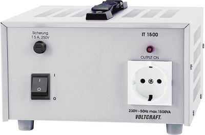 Voltcraft IT-1500 Universal Labor-Trenn-Transformator 1500 VA 230 V/AC, Trenntrafo (IT-1500)