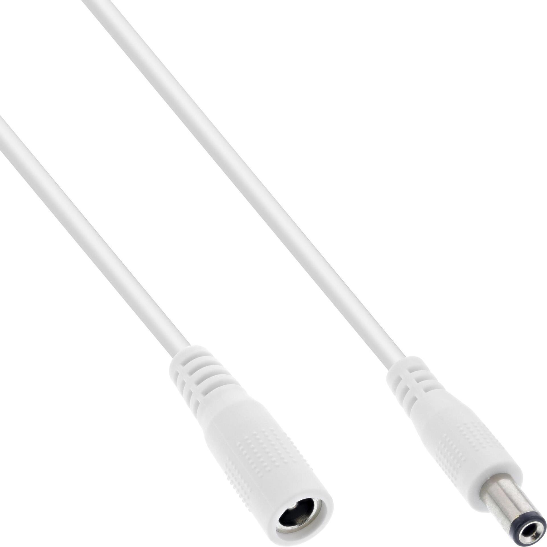 Cavo prolunga DC - Presa DC 5,5x2,1mm - AWG 18 - bianco 1m