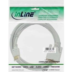 InLine - Videokabel - HDMI / DVI - DVI-D (M) bis HDMI (M) - 1,5m - abgeschirmt - weiß - Daumenschrauben (17664U)