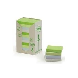 Foglietti Post-itÂ® Notes in carta riciclata assortiti pastello conf. Torre da 24 blocchetti da 100 ff - 653-1RPT-N