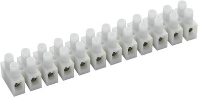 TRU COMPONENTS Lüsterklemme flexibel: 4-10 mm² starr: 4-10 mm² Polzahl: 12 589023 10 St. Weiß (589023)
