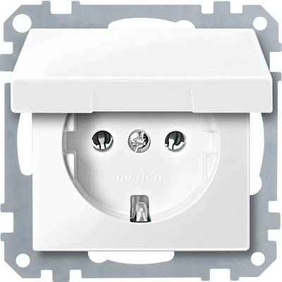 Merten Einsatz Schutzkontakt-Steckdose System M, 1-M, M-Smart, M-Plan, M-Creativ Polarweiß glänzend MEG2311-0319 (MEG2311-0319)