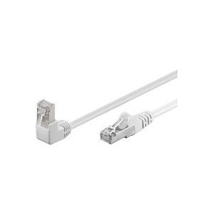 MicroConnect - Netzwerkkabel - RJ-45 (M) gewinkelt bis RJ-45 (M) gerade - 25 cm - Foiled Unshielded Twisted Pair (F/UTP) - CAT 5e - gewinkelt, ohne Haken, verseilt - weiß