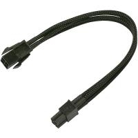 Nanoxia Manhattan 4-Pin P4 Verlängerung - Stromkabel - 4-Pin P4 - Netzstecker P4 - 30cm - Schwarz - Einzelsleeve (900100019)