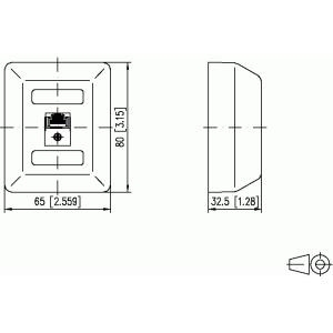 METZ CONNECT BTR IT CONNECT UAE 8 AP - Wanddose - RJ-45 - Pure White, RAL 9010 - 1 Anschluss (130000002-I)