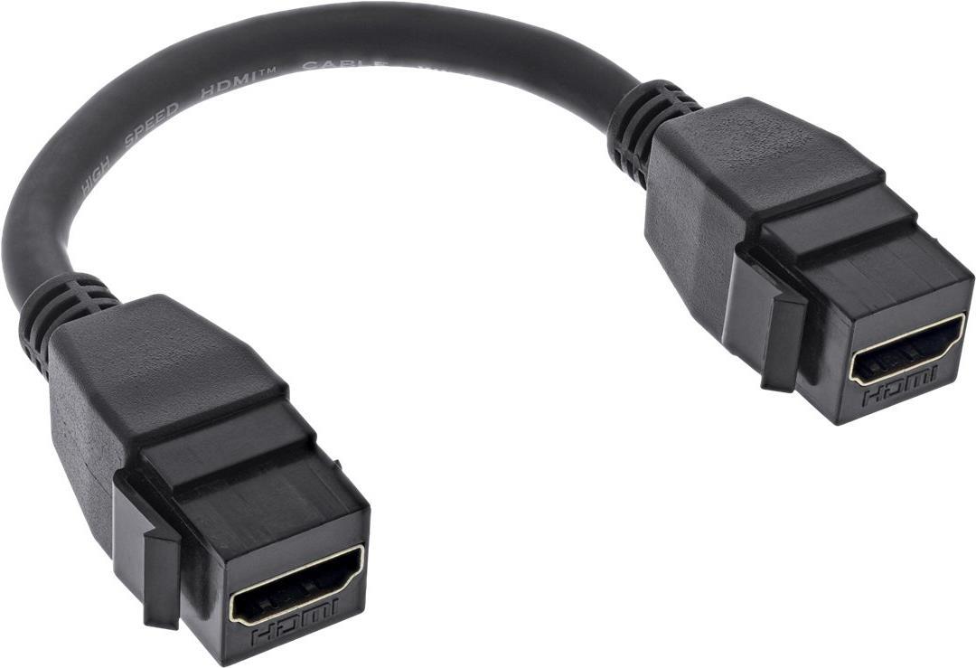 Cavo HDMI 2x Keystone 4K-60Hz - HDMI A femmina-femmina - nero - 0,2m