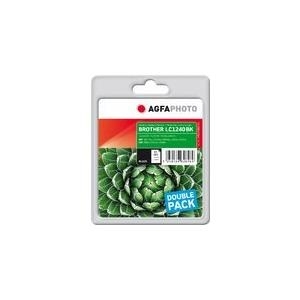 AgfaPhoto - 2er-Pack - Schwarz - Tintenpatrone (ersetzt Brother LC1240BK) - für Brother DCP J525, J725, J925, MFC J430, J5910, J625, J6510, J6710, J6910, J825 (APB1240BDUOD)
