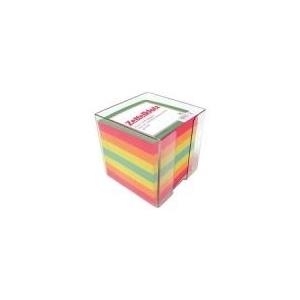 LANDRÉ Zettelbox, 90 x 90 mm, glasklar, Füllung: bunt Inhalt: 800 Blatt (377070019)