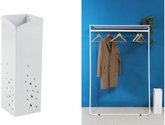 ALBA Schirmständer PLUIE, aus Metall, weiß aus Metall, für 5 Schirme geeignet, Maße: (B)148 x (H)449 mm - 1 Stück (PMPLUIE BC)