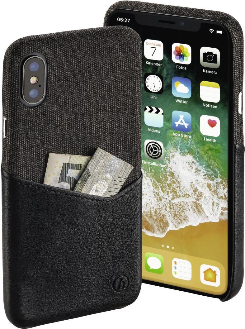 Hama Prime Line Gentle - Hintere Abdeckung für Mobiltelefon - Metall, Polyurethan, Polycarbonat, Netzgewebe - Schwarz - für Apple iPhone X