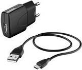 Hama Picco - Netzteil - 1000 mA (USB) - auf Kabel: Micro-USB 3.0 Type B - Schwarz