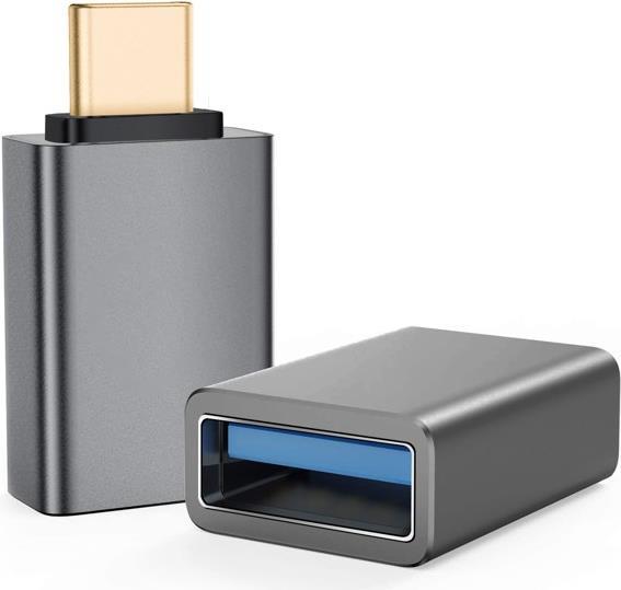 Adattatore Helos OTG, presa USB 3.1 A/spina Type-C, PREMIUM, antracite