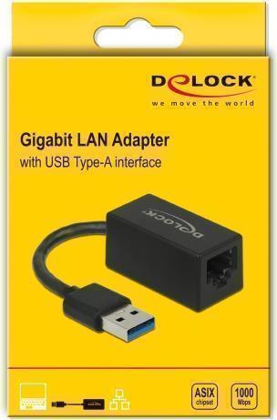 DeLOCK Adattatore USB Tipo-A da Gigabit LAN compatto nero (Delock - netvrksadapter - USB 3.2 Gen)