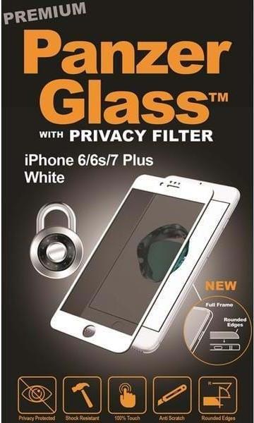 PanzerGlass Premium - Sichtschutzfilter - weiß - für Apple iPhone 6 Plus, 6s Plus, 7 Plus, 8 Plus