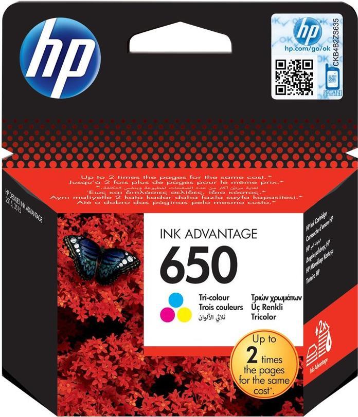 HP 650 Tri-color Original Ink Advantage