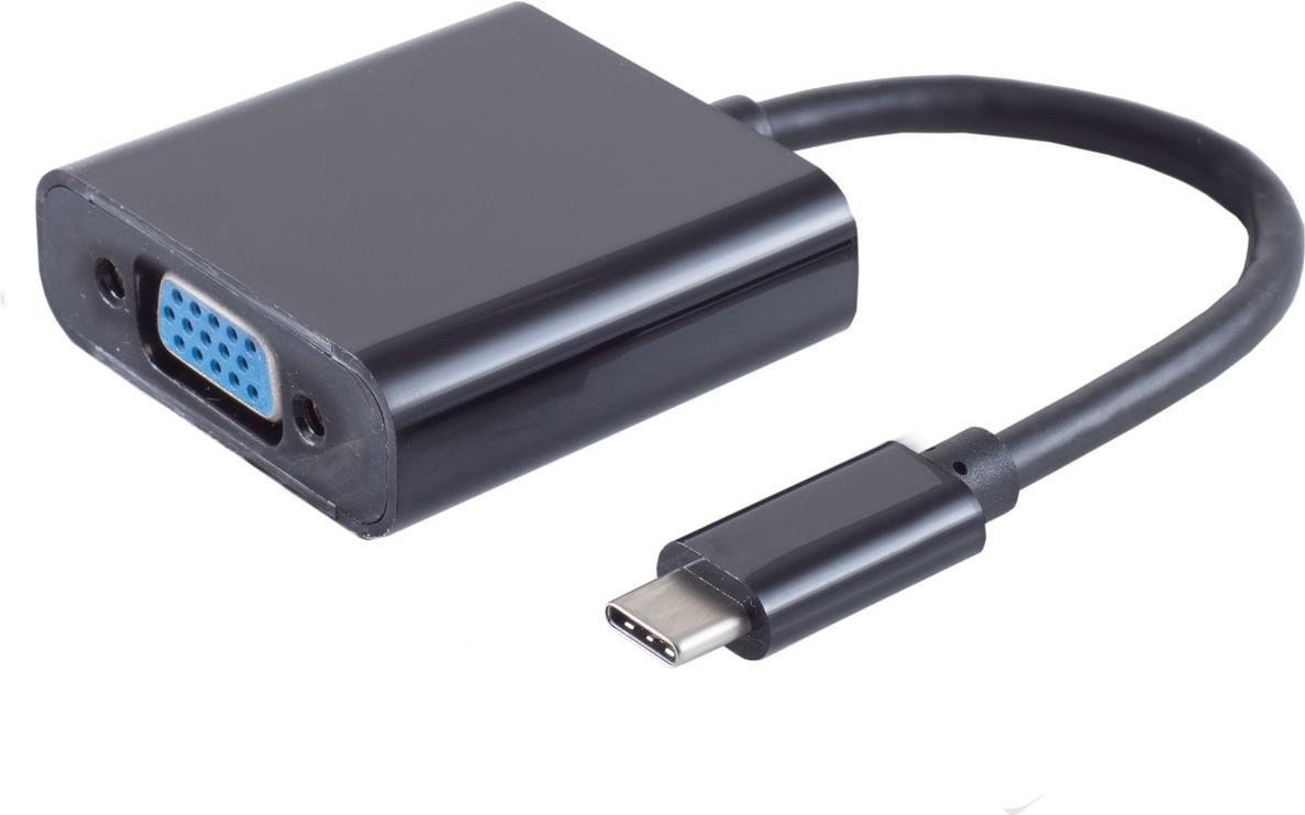 S-Conn 14-05006 Adattatore cavo video USB C VGA (D-Sub) nero (14-05006)