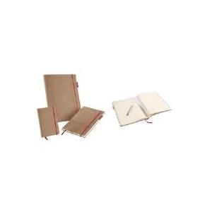 transotype Notizbuch senseBook RED RUBBER, Medium, kariert mit Ledereinband und rotem, elastischem Gummibandverschluss, - 1 Stück (75020502)