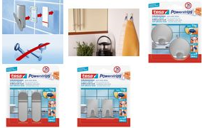 tesa Powerstrips Haken SMALL Metall, rechteckig mehrfach verwendbar, Haltekraft: max. 1,0 kg, - 1 Stück (57066-00000-00)