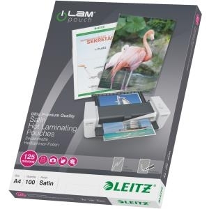 Esselte Leitz - Taschen für Laminierung - 125 Mikron - 100 x klar - Matte Clear - 216 x 303 mm (16926)