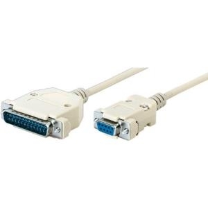 AT Adapterkabel, 9pol D-Sub Bu./25pol D-Sub St., 1,8 m Anschlusskabel für serielles Modem (32002)