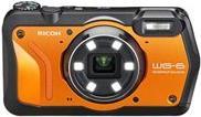Ricoh WG-6 - Digitalkamera - Kompaktkamera - 20.0 MPix - 4K / 30 BpS - 5x optischer Zoom - Unterwasser bis zu 20 m - orange