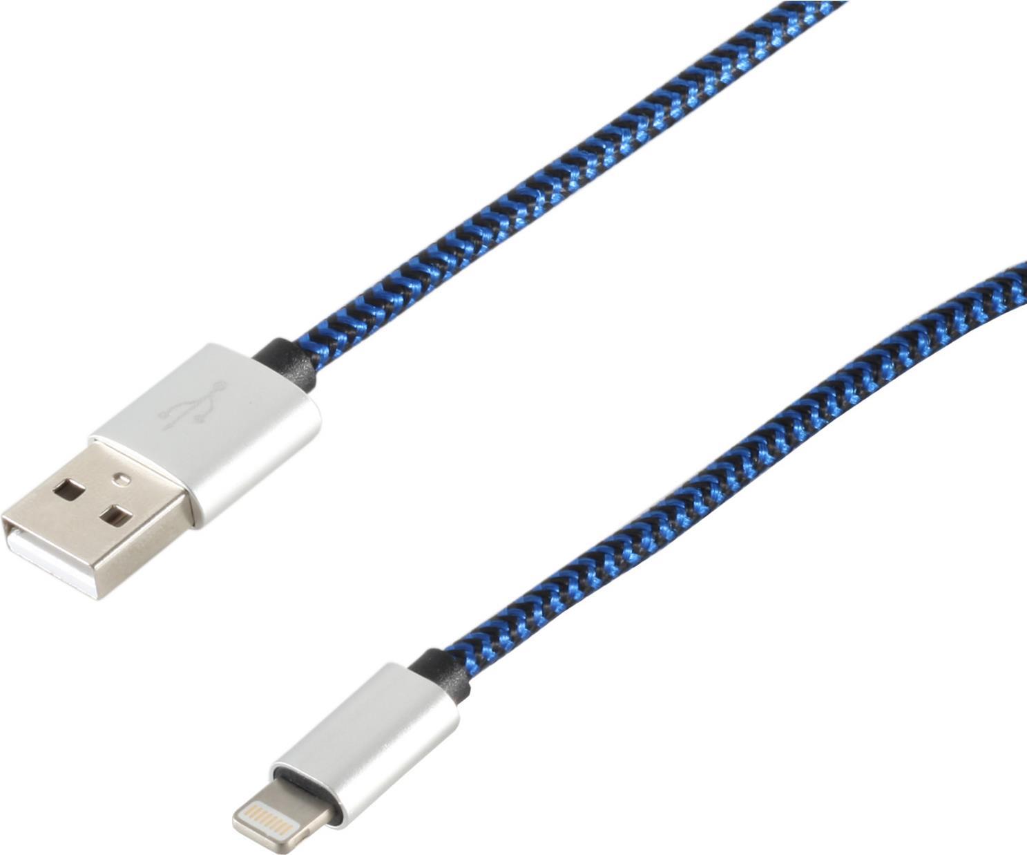 S-Conn 14-50019 Cavo USB A per cellulare Lightning Blue da 0,9 m (14-50019)