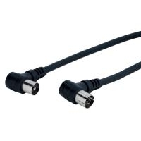 GOOD CONNECTIONS - Antennenkabel - Koax Stecker-> Koax Buchse - gewinkelt - 10.0 m - Schwarz