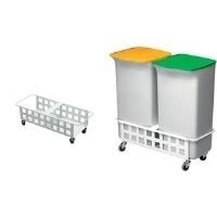 Durable Metal Trolley For 2 x DURABIN 40 Litre Rectangular White - 1801622010 DD