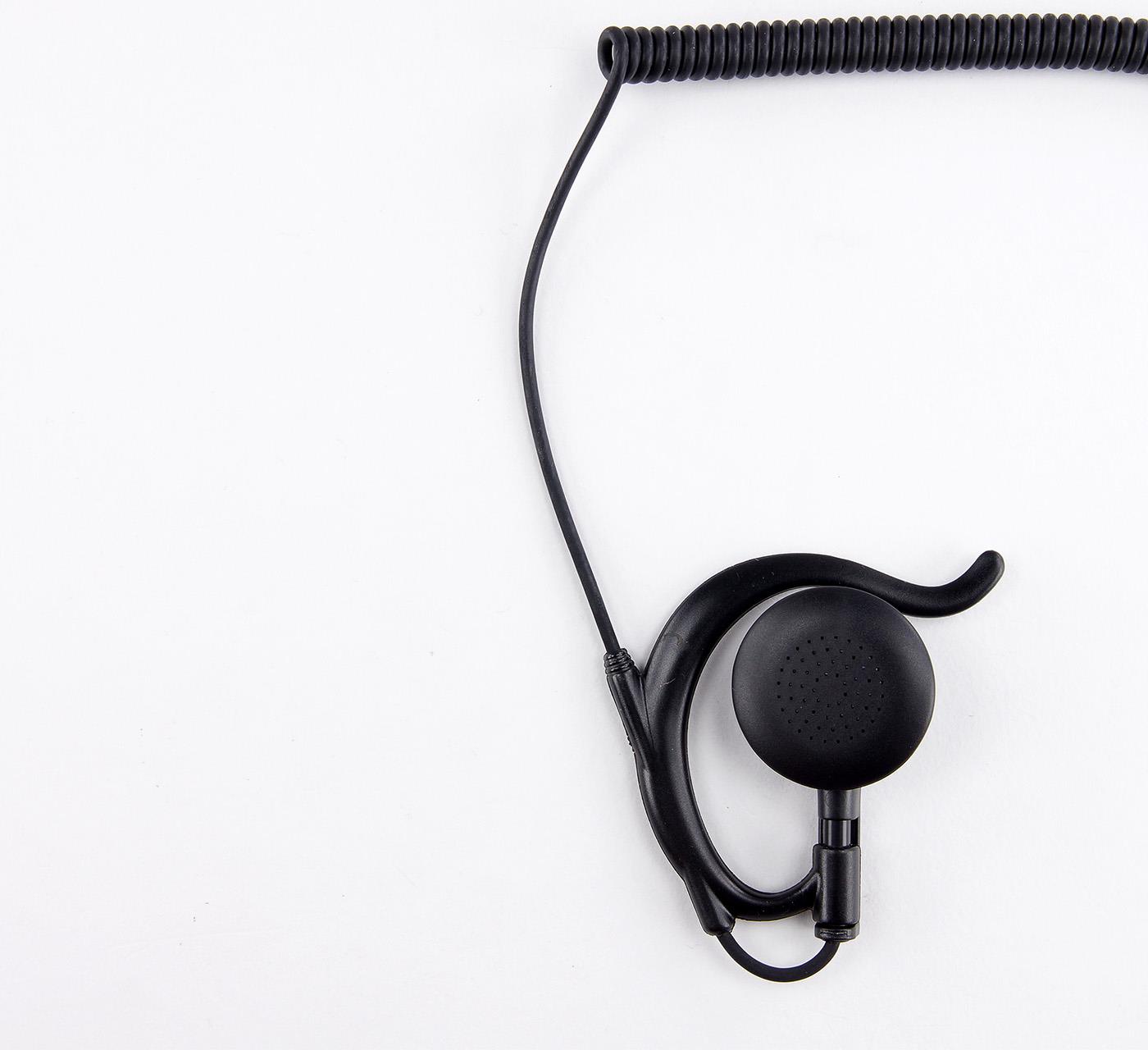 Sepura EH6 Ohrhörer mit verstellbarem Halter, zum Anschluss an STP8/9000, SC20, SC21, 50cm Kabel (300-00562)