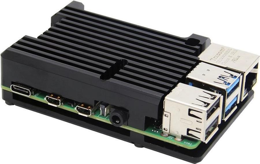 Armor Gehäuse für Raspberry Pi 4, schwarz (RPI4-ARC-BL)