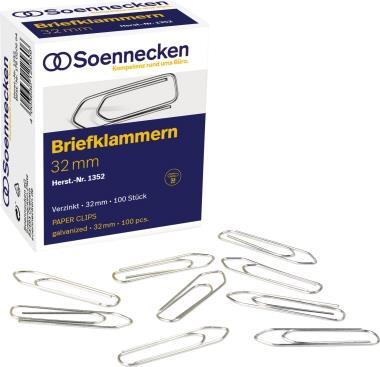 Soennecken Briefklammer 1352 32mm verzinkt 100 St./Pack. (1352)