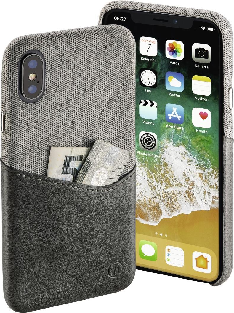 Hama Gentle - Hintere Abdeckung für Mobiltelefon - Metall, Polyurethan, Polycarbonat, Netzgewebe - Hellgrau - für Apple iPhone X