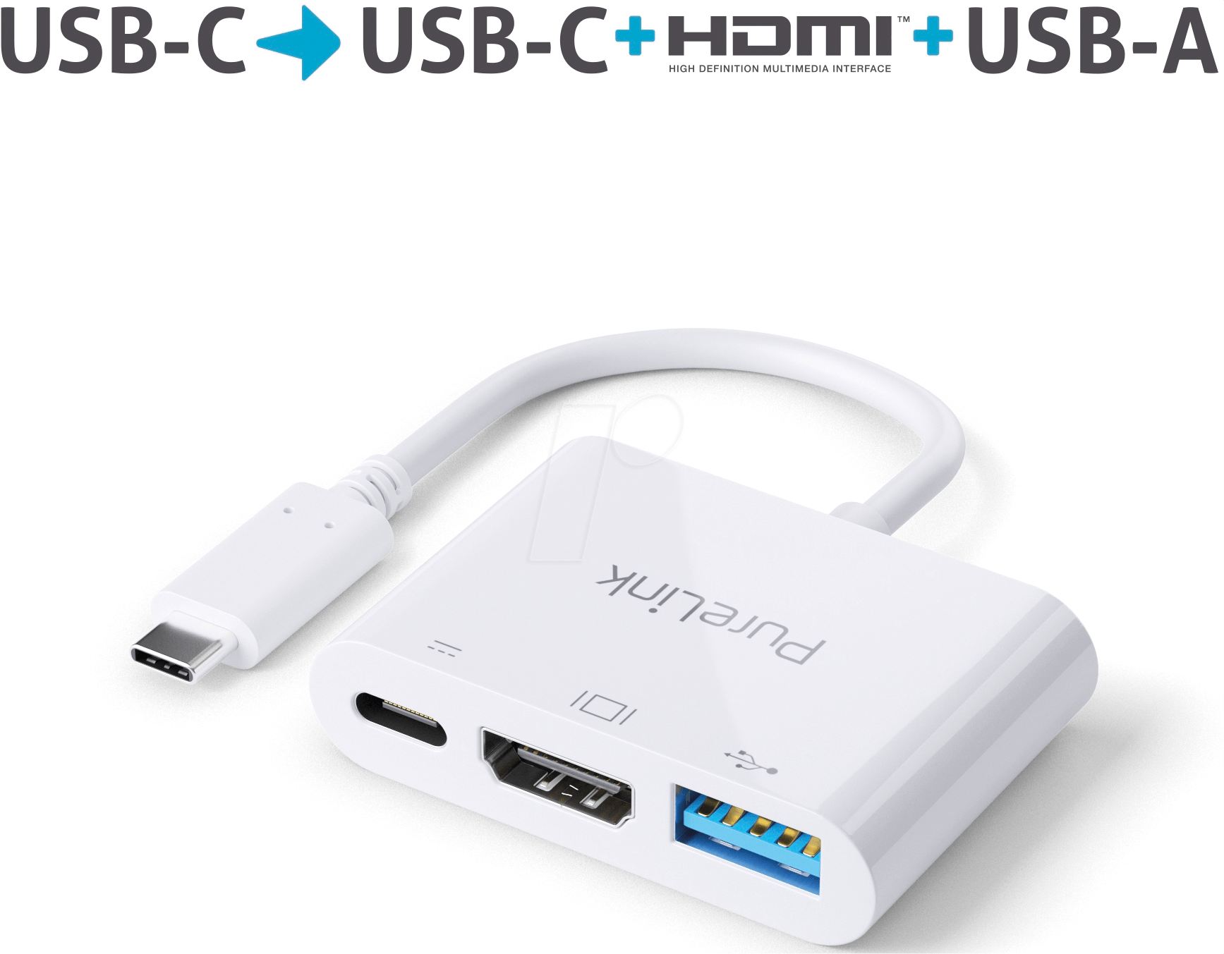 Adattatore PureLink da USB-C a multiporta - iSeries - bianco - 0,10 m