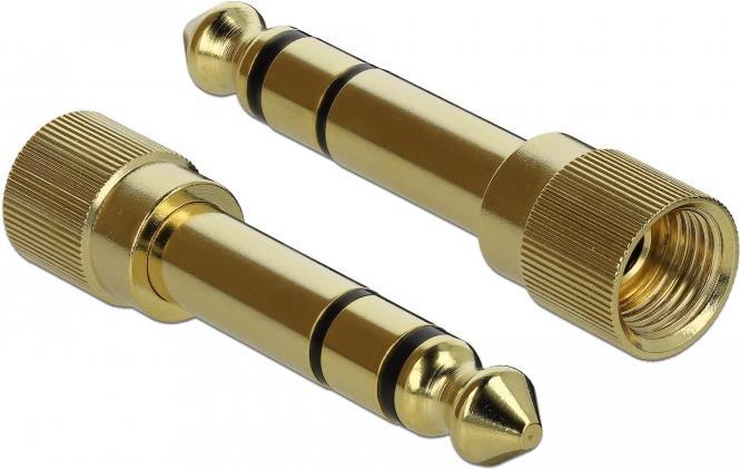 Delock Prolunga del cavo a spirale da 3,5 mm a 3 pin da spina jack a presa jack con adattatore a vite da 6,35 mm 2 m