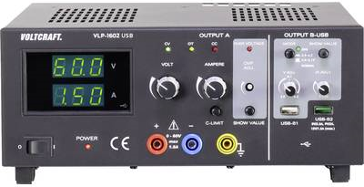 VOLTCRAFT VLP-1602 Labornetzgerät, einstellbar 0 - 60 V 0.01 - 1.5 A 123 W OVP Anzahl Ausgänge 3 x (VC-8146855)