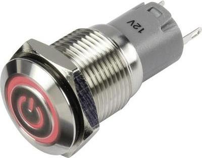 Conrad Druckschalter 48 V/DC 2 A 1 x Aus/Ein LAS2GQF-11ZET/R/12V/S/P IP65 rastend 1 St. (LAS2GQF-11ZET/R/12V/S/P)