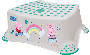 keeeper kids Tritthocker tomek Peppa Pig, hellgrau mit Aufdruck, Tragkraft: 80 kg, Oberfläche und Füße - 1 Stück (1843113319400)