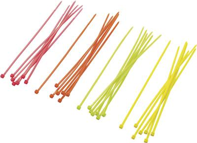 TRU COMPONENTS 1570922 ST150M Kabelbinder-Sortiment 150 mm Neon-Grün, Neon-Orange, Neon-Gelb, Neon-Pink 80 St. (1570922)