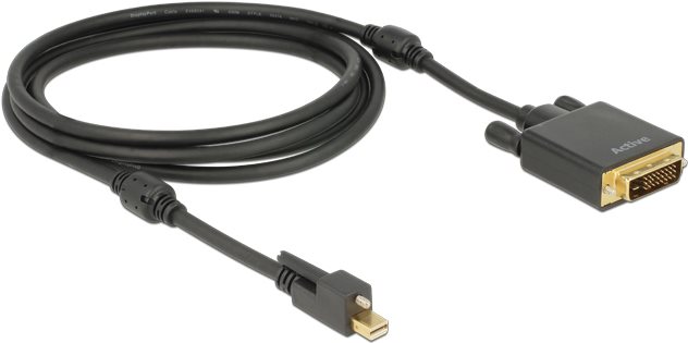 Delock cavo mini Displayport 1.2 maschio con vite DVI maschio attivo 2 m