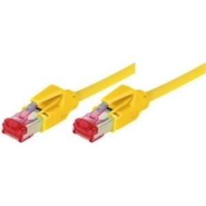 Patchkabel S/FTP, PiMF, Cat 6, gelb, 1,0 m halogenfrei, mit Draka-Kabel und Hirosesteckern TM21 (bisherige Bezeichnung S/STP) (71801Y)