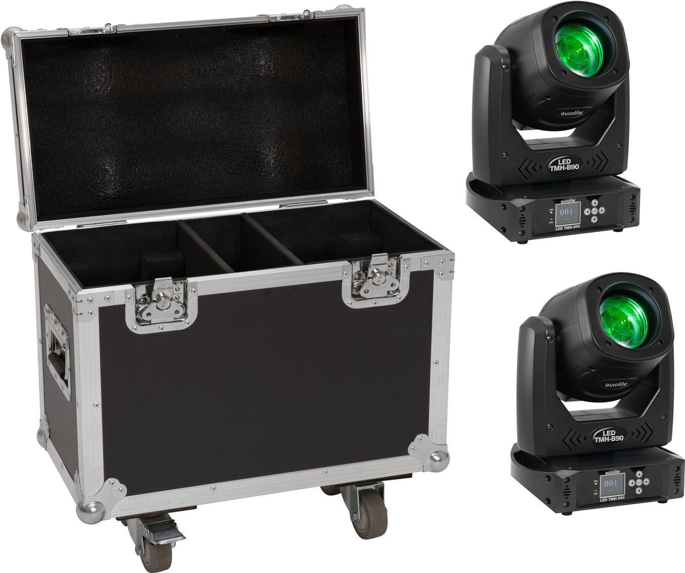 EUROLITE Set 2x LED TMH-B90 + Case mit Rollen (20000930)
