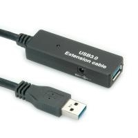 ROLINE - USB-Verlängerungskabel - 9-polig USB Typ A (M) - 9-polig USB Typ A (W) - 10 m (USB / USB 2.0 / USB 3.0) - aktives Kabel (Signalregenerierung) - Schwarz (12.04.1080)