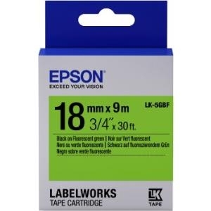 Epson LabelWorks LK-5GBF - Etikettenband - Schwarz auf Grün - Rolle (1,8 cm x 9 m) 1 Rolle(n) - für LabelWorks LW-1000P, LW-400, LW-400L, LW-400VP, LW-600P, LW-700, LW-900P (C53S655005)