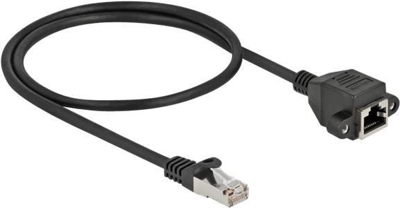 Delock Cavo di prolunga di rete S/FTP RJ45 maschio a RJ45 femmina Cat.6A 50 cm nero